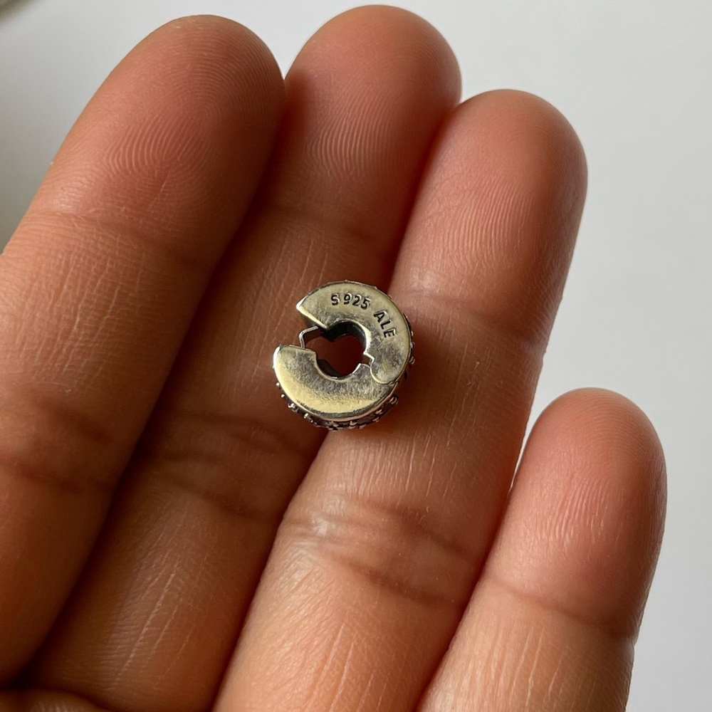 Authentic Pandora Slider Tennis Bracelet w/ 3 Pandora Charms EUC - Picture 9 of 16